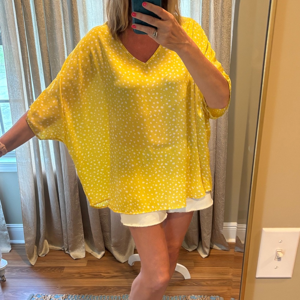 Yellow and white Women's Top